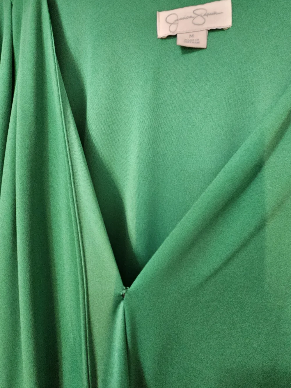Jessica Simpson Emerald Green Wrap V-Neck Above Knee Dress 3/4 Sleeve M